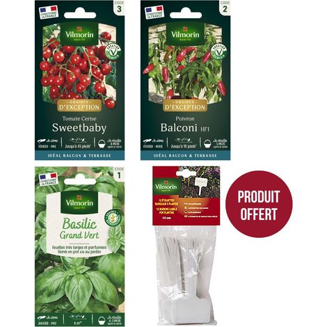 Kit semis spécial balcon + 12 étiquettes de marquage offertes Vilmorin