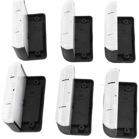 Lot de 6 lampes solaires noires pour terrasse, lampes LED solaires étanches pour marches et clôtures, éclairage extérieur (1/4)
