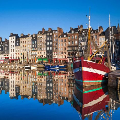 Tableau sur toile port Honfleur 65x65 cm - Impression sur Toile Murale Décorative - Image imprimée en HD sur Toile - Toile sur Châssis en Bois FSC - Fabriqué en France (1/4)