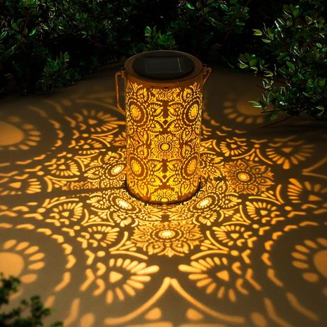 Lanterne solari da esterno a forma di girasole, lanterne decorative in metallo, impermeabili, a LED, per giardino, patio, cortile, prato, cortile, portico, come regalo per mamma, nonna, moglie (1/5)