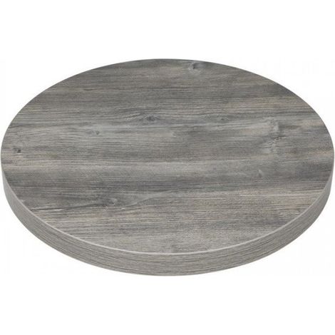 Plateau de table rond (Ø)600 mm, finition effet gris vieilli