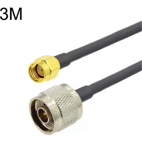 Câble adaptateur coaxial RP-SMA mâle vers N mâle - Longueur du câble RG58 : 3 m (1/5)