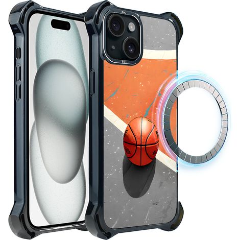 Funda ibizu DropGuard Ultra para iPhone 15 con MagSafe, Move, Baloncesto (1/5)