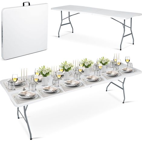 Klappbarer Gartentisch 244 cm, Plonos, weiß