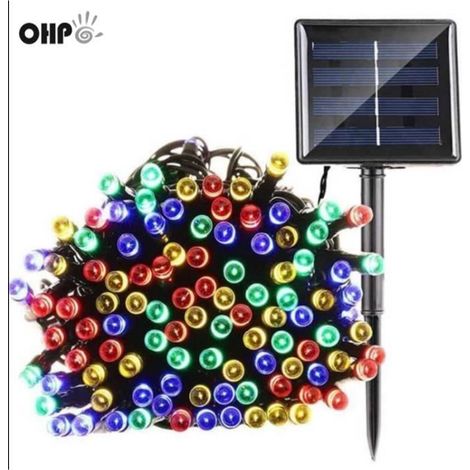 Guirlande solaire 22 m, 200 LED multicolores, éclairage extérieur décoratif pour jardin et terrasse (1/4)