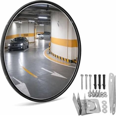 rétroviseur grand angle pour la route et 1 rétroviseur intérieur de 45 cm - noir (voir photo pour les accessoires) (1/5)