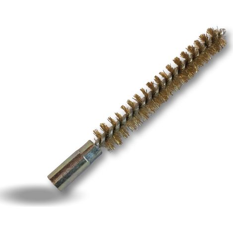 Ecouvillon LAITON Condenseur  Lot de 10  Ø 12 mm  Raccord laiton taraudé M6 femelle  Torsade en acier galvanisé  Brosse nettoyage paroi tube alésage Kibros 4TCL12x10
