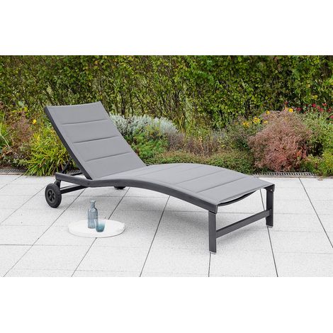 San Marino Komfortliege silber/grau Aluminium/Textil