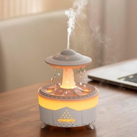 Humidificadores，humidificador 3 en 1/difusor de aceites esenciales/luz nocturna de 7 colores，para el hogar y la oficina (blanco) (1/2)