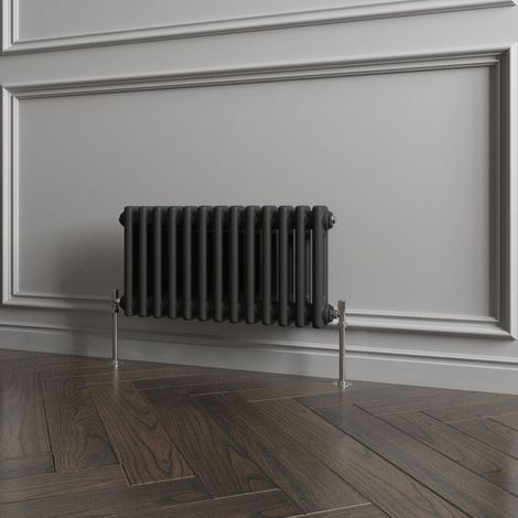 Biubiubath Traditional Cast Iron Style Radiator Horizontal 2 Column Black 300x605mm