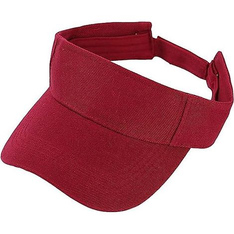 Visière unisexe réglable à dessus ouvert pour queue-de-cheval, protection UV, rouge (1/3)