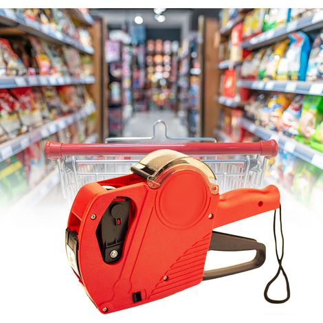 Étiqueteuse manuelle 8 chiffres avec couvercle, robuste, pratique et ergonomique, rouge, fabrication chinoise (1/5)