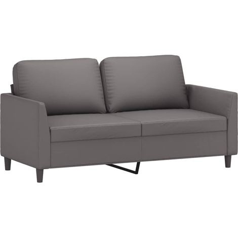 Canapé à 2 places，Sofa pour Salon，Banquette Gris 140 cm Similicuir CFW537476 (1/5)