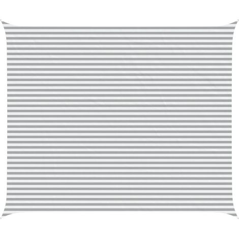 Sonnensegel Hellgrau und Weiß 6 x 5 m 100 % Polyester Oxford vidaXL