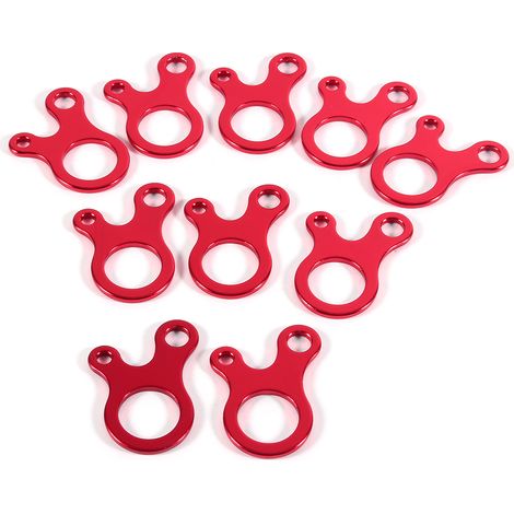 10 pièces tendeurs de corde pour auvent de camping en aluminium avec crochets et mousquetons (1/5)