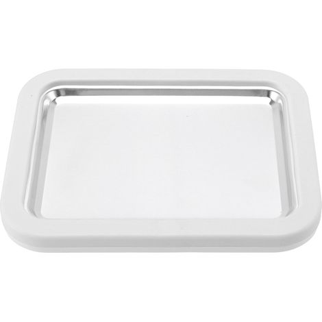 Machine à glace roulée artisanale en acier inoxydable, grande taille, sans branchement électrique, avec pelle en plastique blanche. (1/5)