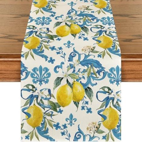 Chemin de Table Citron Décorations de Table D'été Chemin de Table(33x183CM) (1/5)