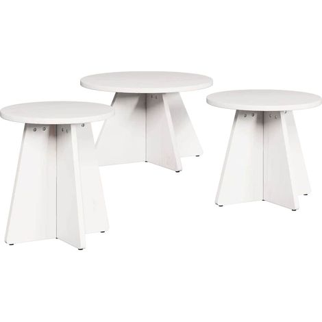 Maison Exclusive - Tavolino da salotto 3 pcs Bianco