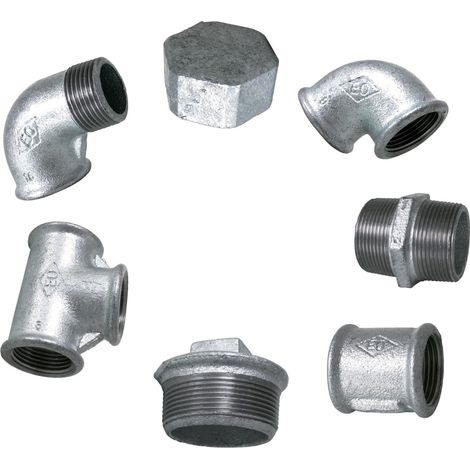 Temperguss Fittings Zink Doppelnippel Winkel Reduzierstück Muffe Rohrnippel 'Doppelnippel,1/2 Zoll' (1/5)