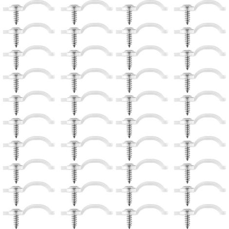 Befestigungsclips für LED-Streifen, 100 Montagehalterungen, Schrauben inklusive, transparent, 10 mm breit, wasserdichter LED-Streifen