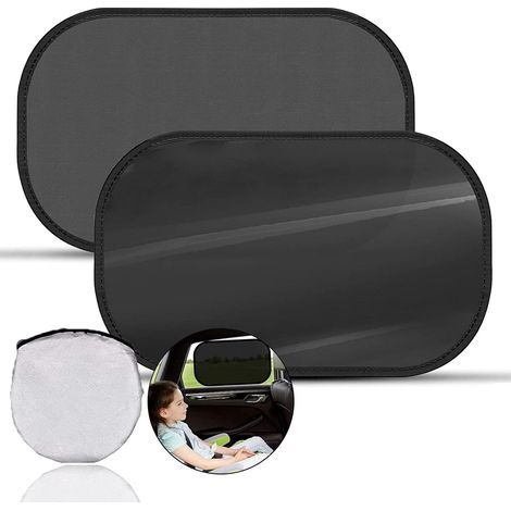 Parasole per auto per bambini, parasole autoadesivo per bambini, parasole per neonati (adsorbimento elettrostatico), installazione facile e veloce, borsa per il trasporto inclusa, dimensioni 51x31 cm (1/4)