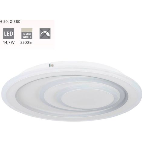 PALAGIANO PLAFONIERA DA INTERNO 38CM LEDBIANCO SATINATO 14,7W, 4000K, 2200LM (1/3)