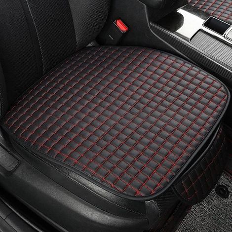 cuscini per sedili auto – Set di 2, coprisedili universali, sedili anteriori, protezione per sedile auto, cuscino per sedile, antigraffio, coprisedile per auto, retro antiscivolo, pelle PU, nero e blu (1/5)