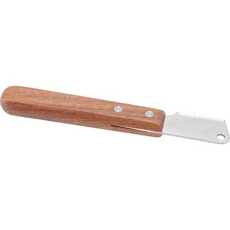 Hundepflegemesser: Entfernt Knoten, reduziert Haarausfall. Professionelles Hundepflegemesser mit Holzgriff. (1/5)