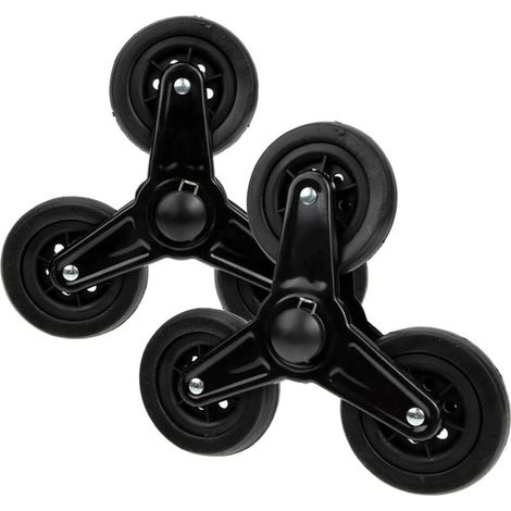 2X Roues de Chariot de Courses Pliables, Roues D'escalier Utilitaires, Pièces de Réparation Portables, Roues de Grimpeur D'escalier Légères, Roue d'escalade Roues Triangulaires