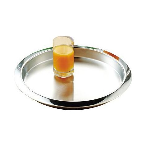Serviertablett ® VENGA 35 x 3 cm (D. x H) 35cm Edelstahl 18/10 Farbe: silber (1/4)