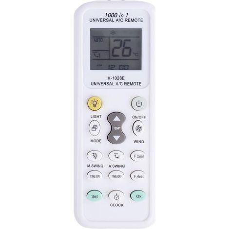 Mando a distancia Universclim, Mando universal para aire acondicionado con 1000 códigos, compatible con el 99,99 % de los aires acondicionados, pantalla LCD de 1,8 pulgadas (1/5)