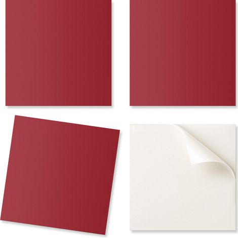 Azulejos decorativos de vinilo para pared con estampado, color burdeos, 9x30x30 cm