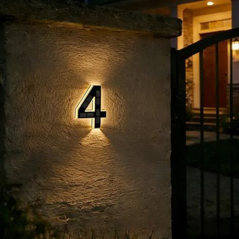 Numéros de maison solaires. panneau d'adresse LED étanche de 23 cm (9 pouces) pour usage extérieur. 4/4