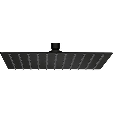 BALNEO Pomme de douche pluie noire carrée Acier inoxydable  Pommeau de douche 25 cm CASCADE (1/2)