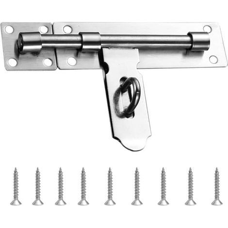 Loquet de Porte Serrure Porte Verrou Loquet Porte Loquet de Verrou Boulon à Glissière Loquet de Portail en Acier Inoxydable pour Entrepôt Garage Grange Portail Cour Porte avec Vis,1PC (1/4)