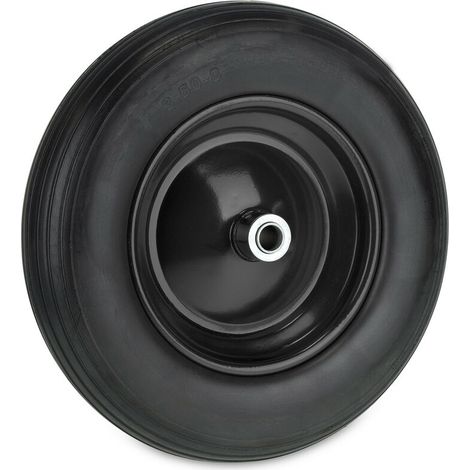 Relaxdays Roue de brouette 3.50-8, pneu caoutchouc, jante en acier, increvable, charge maximale : 100 kg, noire (1/5)