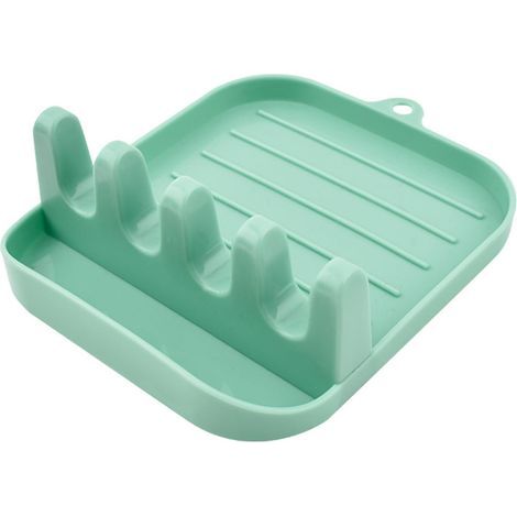 Küchenarbeitsplatten-Deckel- und Löffelablage, Schöpfkellen-/Spatel-/Löffelablage für den Herd, Utensilienhalter mit Topfdeckelstütze für die Arbeitsplatte, Regal (grün) (1/5)