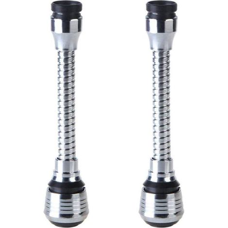 Lot de 2 rallonges pour robinet de cuisine, tête de douchette universelle rotative à 360° avec adaptateur de filtre pour robinet de salle de bain et de cuisine (1/4)