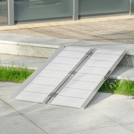 Rampe de chargement rampe d'accès pour fauteuil roulant pliable antidérapante capacité de chargement 270 kg (1/5)