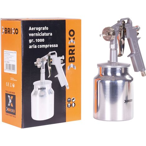 Aerografo pistola spray per verniciare con serbatoio inferiore lt 1 Brixo