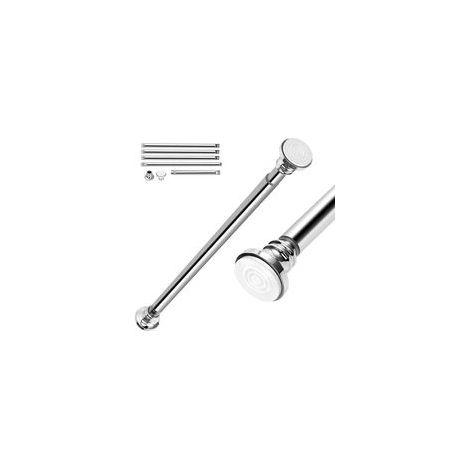1 ausziehbare Gardinenstange, 24 mm Edelstahl, rostfrei, modernes Design, kein Bohren erforderlich, für Bad und Küche (1/5)