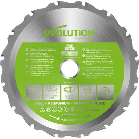 Evolution Lama Multimateriale per Tagliare Legno, Metallo e Plastica, Argento, 165 mm (1/4)