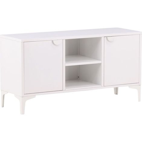 Meuble TV 2 Portes "Piring" 120cm Blanc (1/5)