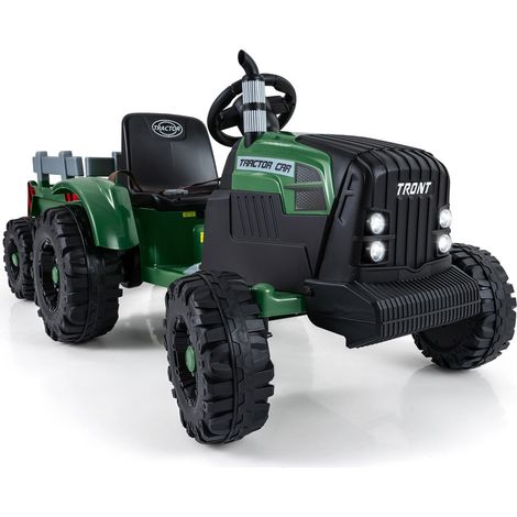 Trattore elettrico per bambini da 24 V con rimorchio staccabile, telecomando