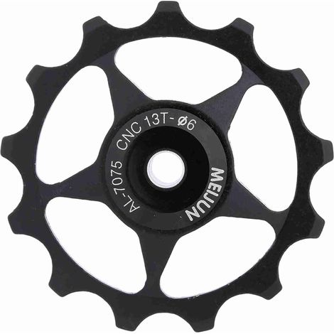 Poulie de dérailleur arrière de roue jockey en aluminium de vélo de montagne noire 13T (noir, 13T) (1/5)