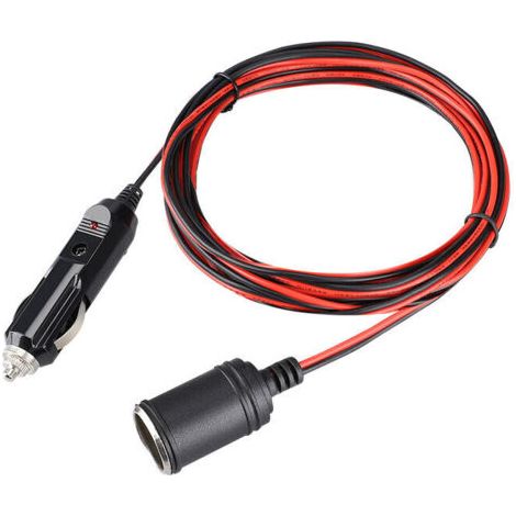 Câble D’Extension pour Allume Cigare,3.7M 12V-24V DC,20AWG Prise Câble d'Extension pour Allume Cigare étanche avec Fusible 15A pour Moto Bateau Réfrigérateur électriques Voiture