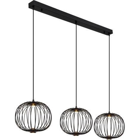 Globo - lampada a sospensione - GALWAY - nero - metallo - grande (1/5)