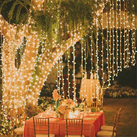 Lichterkette, 3 x 3 m, 304 LED-Lichterketten, Weihnachtsbaumschmuck, Weihnachtsgirlande für den Innenbereich, für den Garten im Freien, wasserdichte Girlande, Neujahr (1/5)