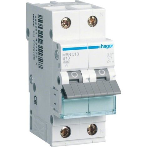 Interrupteur Hager mbn513 13A 6kA