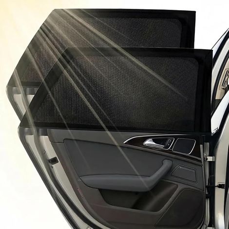 Pare Soleil Voiture Bébé 2 Pièces, Chaussettes Anti-UV Respirantes pour Fenêtres Protection Contre la Chaleur, Moustiquaire et Intimité pour Vitres Latérales Arrière Universel Voiture, SUV (Noir) (1/5)